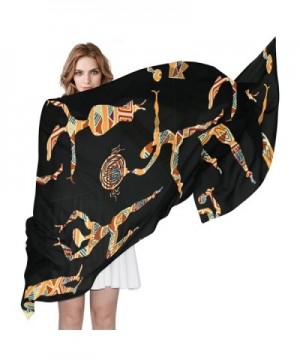 Women African Art Scarf- JSTEL Elegant Fashion Ladies Soft Wrap Shawl Chiffon Neckerchief - CJ186KG7KUT