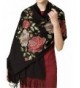 TLIH Womens Top Class Peony Embroidered - Black - CQ12MQKOAK3