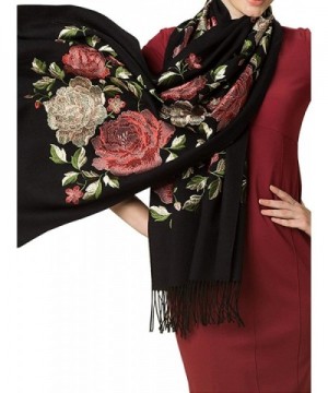 TLIH Womens Top Class Peony Embroidered in Cold Weather Scarves & Wraps