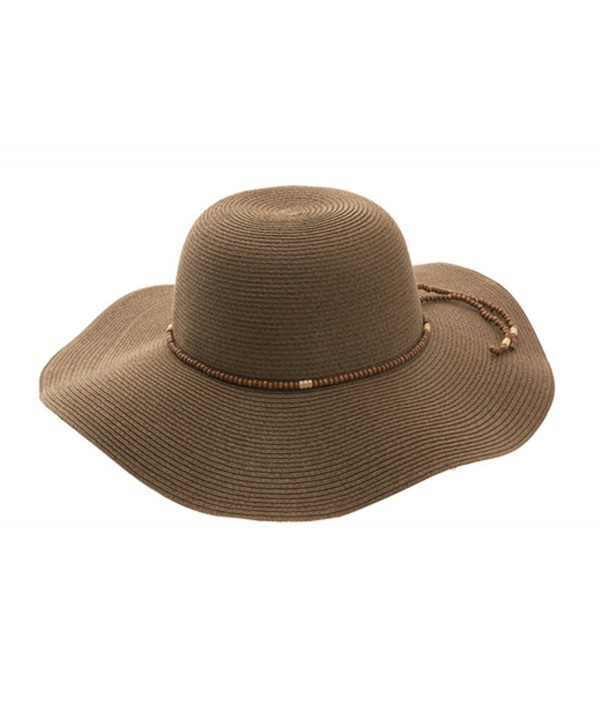 G Women's Toyo Braid Floppy Hat - Brown - CQ1217YFPXB