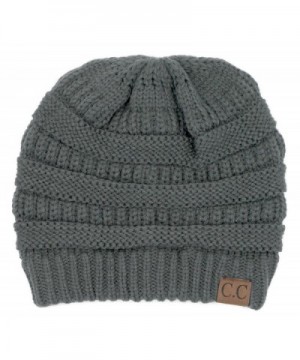 Hatsandscarf CC Exclusives Unisex Soft Stretch Fuzzy Lined Beanie Hat (HAT-25) - Lt. Mel Grey - C2189O7ZWHI