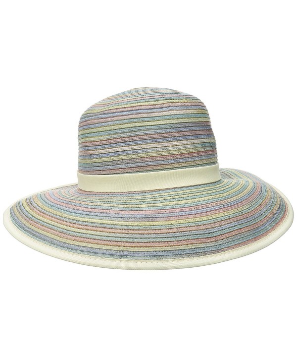 San Diego Hat Company Women's Mixed-Braid Adjustable Face Saver Sun Brim Hat - Mixed Pastel - CB126AOPPM3