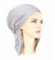 ShariRose Boho Chic Black Gray Beige Head-Scarf Tichel Embellished With Fancy Floral Applique - Silver Grey - C21800LRQK7