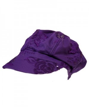 Purple Sequin Floral Pattern Newsboy Cap - CS1137ARR5R