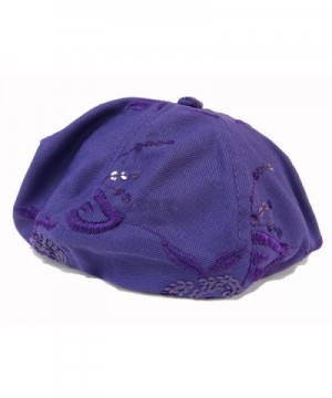 Purple Sequin Floral Pattern Newsboy in Women's Newsboy Caps