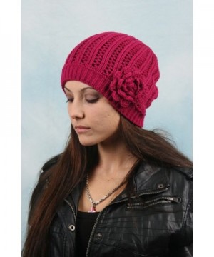 Winter Knit Flower Beanie 333HB