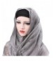 YABINA Womens Lightweight Poly Cotton Jersey Hijab Scarf - Grey - CD1850LSY0W