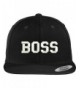 Trendy Apparel Shop Flexfit Boss College Font Embroidered Flat Bill Snapback Cap - Black - CY12IZK737L