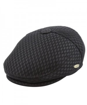 THE HAT DEPOT Light Weight Soft Cool Mesh newsboy Gatsby Cabbie IVY Golf Hat - Black - CG12JJZHDVH