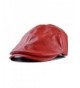 Besde Winter Unisex Men Vintage Leather Beret Hat Cap Beanie Hip-Hop Hat Solid - Red - CH12OBUSI8N