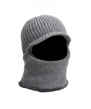 Peak Mall Winter Warmer Knitted Hat Balaclava Beanie Hat Windproof Tuque Visor Warmer Face Cover - Gray - CM185QMINZH