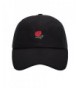 WENDYWU Unisex Rose Embroidered Adjustable Strapback Dad Hat Cotton Baseball Cap (Black) - CT17YX49XUS