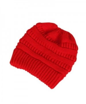 WJA Ponytail Beanie Women Cable