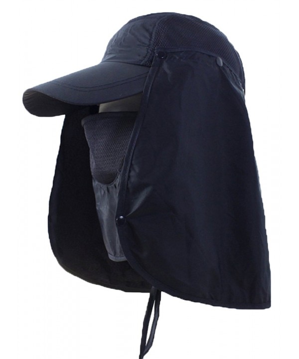 Sawadikaa Outdoor Mask Hat With Head Net Mesh Face Protection Sun Flap Cpas - Navy - C7182LU2A3L