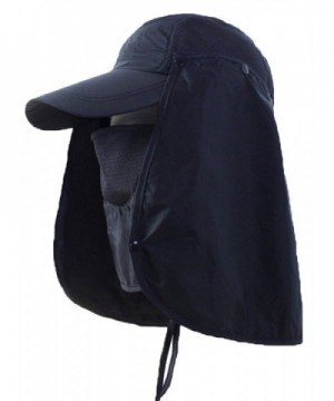 Sawadikaa Outdoor Mask Hat With Head Net Mesh Face Protection Sun Flap Cpas - Navy - C7182LU2A3L