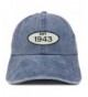 Trendy Apparel Shop Established 1943 Embroidered 75th Birthday Gift Pigment Dyed Washed Cotton Cap - Navy - C812NACIJYO