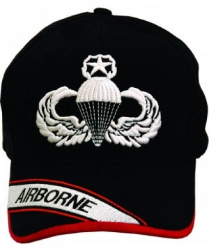 Airborne Master Parachutist Badge Black Hat with Embroidered Bill - C811WV02WIH