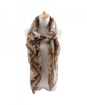 Herebuy - Designer Animal Scarves: Fashionable Elephant Print Scarf - Coffee - CN11QB9B7GR