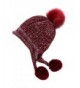 Artone Christmas Knitted Stripe Beanie Hat Scarf Fleece Gloves Winter - Red Pompom - CF187K64LLR