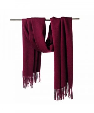 CUDDLE DREAMS Cashmere Wool Scarf Wrap with Fringe (FINAL CLEARANCE SALE) - Burgundy. - CA187RCC232