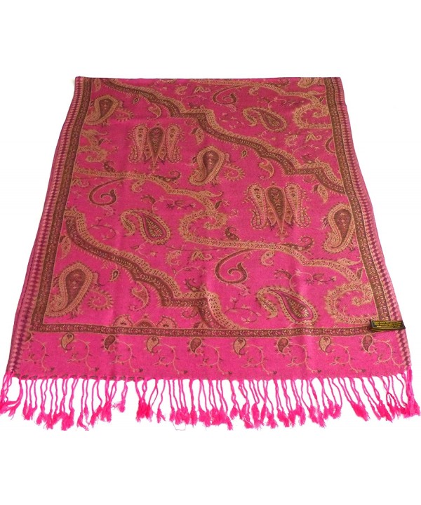 Kyelong Design 2 Ply Reversible Pashmina Shawl Scarf Wrap Stole CJ Apparel NEW - Pink - CK117YHJJ33