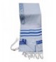 Acrylic Tallit (imitation Wool) Prayer Shawl in Blue and Silver Size 24" L X 72" W - C31182BEDAN