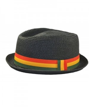 Upturn Diamond Crown Pork Pie Fedora Paper Straw Rasta - CH11D8I3R5D