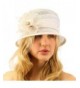 Summer Fancy 1920s Flapper Sinamay Trio Floral Cloche Bucket Church Hat - White - CK11JQSNQGJ