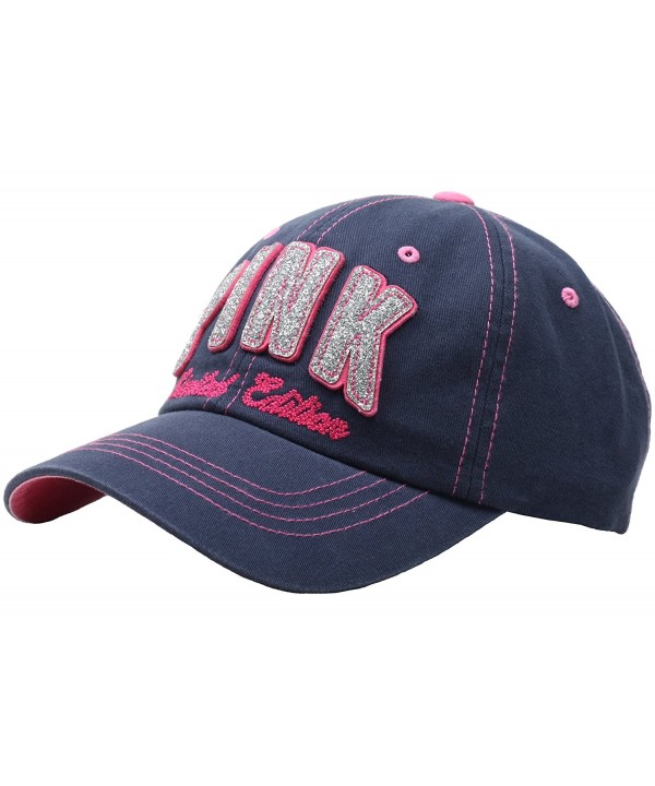 RaOn B65 Women Sexy Pink Mark Lady Shiny Stitch Design Ball Cap Baseball Hat Truckers - Navy - CF11ULDUXP5