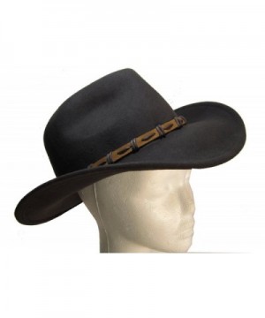 Brown Wool Felt Outback Cowboy Hat with Leather Band by Goal 2020 - CT1181RD69X