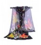 GERINLY Women Scarves Cute Butterflies Sheer Chiffon Scarf - Black - CC12N782ZVI