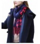 Wander Agio Womens Scarfs Winter Shawls Blanket Scarves Warm Plaid Tassels Scarf - Diamond Red Blue - CX186YHLKUS