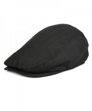 Men's Classic Herringbone Cotton newsboy Gatsby Cap Spring Summer - Black - CE12GU35NQX