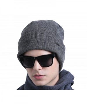 CACUSS Men&lsquos Classic Wool Beanie Hat Knit Skull Ski Caps With Fleece Lined - Z0079_grey - CA185TDKOO3