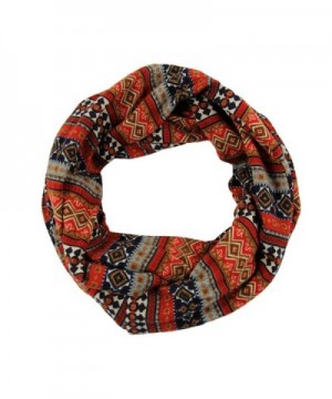 RW Soft & Cozy Knit Aztec Print Infinity Scarf - Rust - CF128F2MGUD