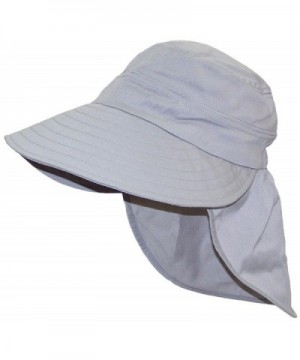 Solid Wing Women's Floppy Wide Brim Summer Hat W/Neck Flap (One Size) - Gray - C911VA3GD53