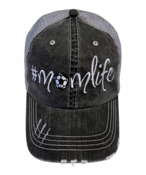 Embroidered Sports momlife Series Distressed Look Grey Trucker Cap Hat Sports - Soccer - CK183KH03S0