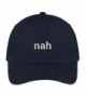 Trendy Apparel Shop Nah Embroidered Brushed Cotton Dad Hat Cap - Navy - CY17YHQK43N