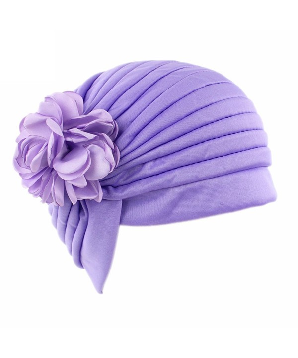 Raylans Women Fashion Shiny Turban Hat Beanie Chemo Cap Head Cover - 1 - CN17XXIOUD3