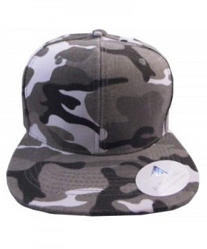 Premium Plain Solid Flat Bill Snapback Hat - Adult Sized Baseball Cap - Urban Camo - C8183N76ECW