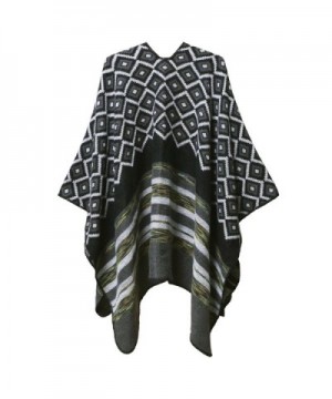 LHHZ U Womens Color Block Poncho in Wraps & Pashminas