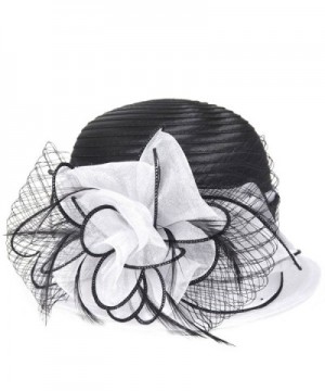 VECRY Kentucky Derby Dress Church Cloche Hat Sweet Cute Floral Bucket Hat - White - C7184I2N88C