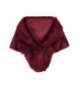 Vijiv Women's Faux Fur Collar Shawl Wraps Shrug For 1920s Bridal Wedding Evening Dresses 57" - Wine Red - C5188N05ASR