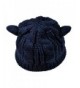 Cutecat Womens Winter Beret Cat Ear Knitted Warm Cap Woolen Hat - Dark Blue - CJ12O14HBLN