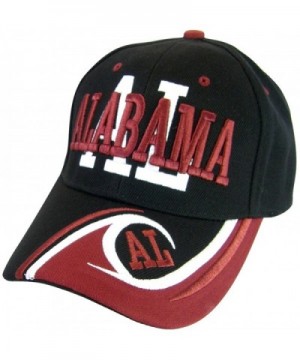 Alabama Men's AL Wave Pattern Adjustable Baseball Cap - Black/Crimson - CO17YIT9IKY