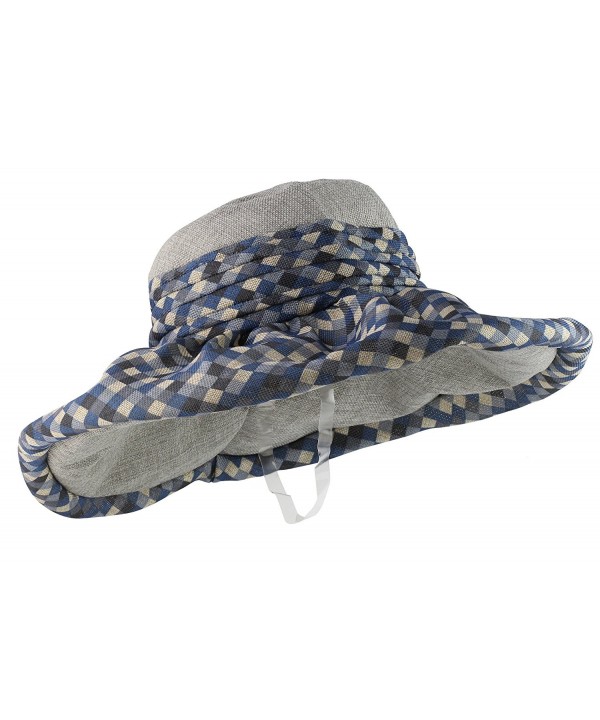 Kaisifei Outdoor UV sunscreen beach hat - blue and gray - C412DIXFU89
