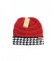 Crane Clothing Co. Women's Houndstooth CC Beanie - Crimson - CI1859OWW4Q