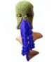 BIBITIME Crochet Octopus Tentacle Beanie Hat Squid Mask Cap Knitted Beard Caps - Army Green With Blue - C5189QD5EL4