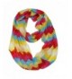 WishCart Infinity Scarf for women Loop wave ZigZag Sheer Print Multi Color - Red Yellow - CC11Q6T8QGV