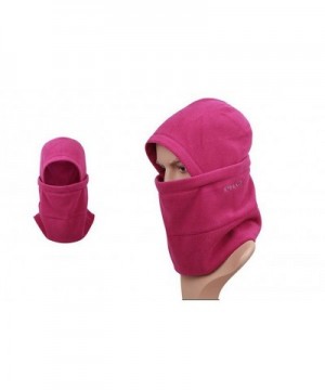 Fleece Balaclava Women Ski Hat Climbing Hat Neck Gaiter (Fuchsia) - CD11HOY2OGF